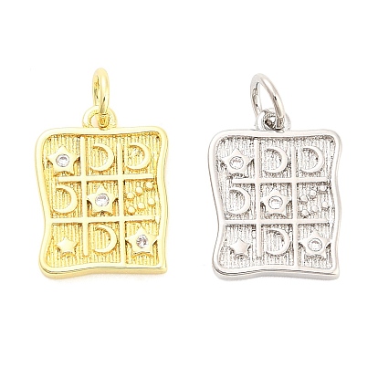 Латунные микро проложить кубического циркония подвески, прямоугольник с подвесками в виде звезд и луны, долговечный, стойки покрытие, без свинца и без кадмия, ионное покрытие (ip), с целью перехода в кольце