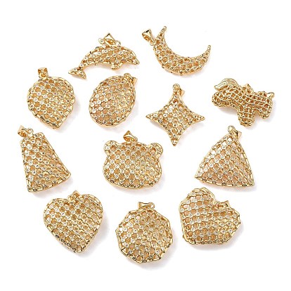 Латунные микропаве прозрачные подвески с фианитом, долговечный