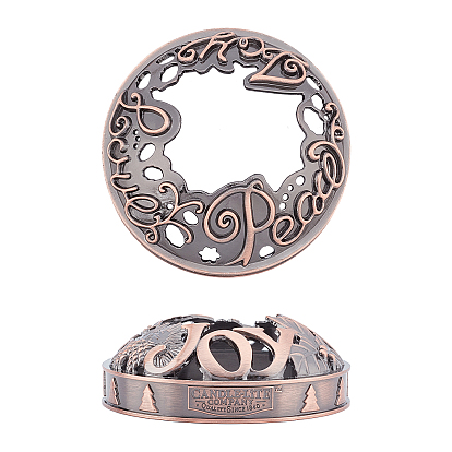 2 Pcs 2 Styles Zinc Alloy Candle Lids, for Aromatherapy Candle, Christmas Theme, Flat Round