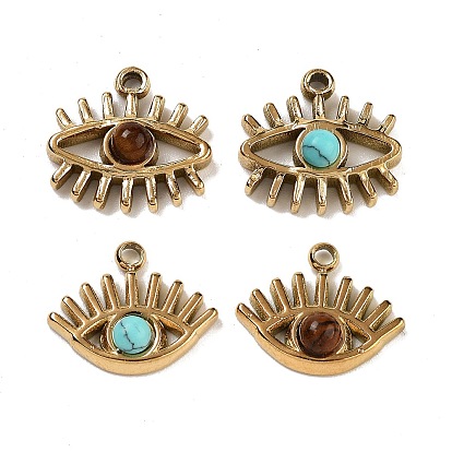 Подвески для глаз из драгоценных камней, с ионным покрытием (ip) 304 настройки из нержавеющей стали, реальный 18 k позолоченный