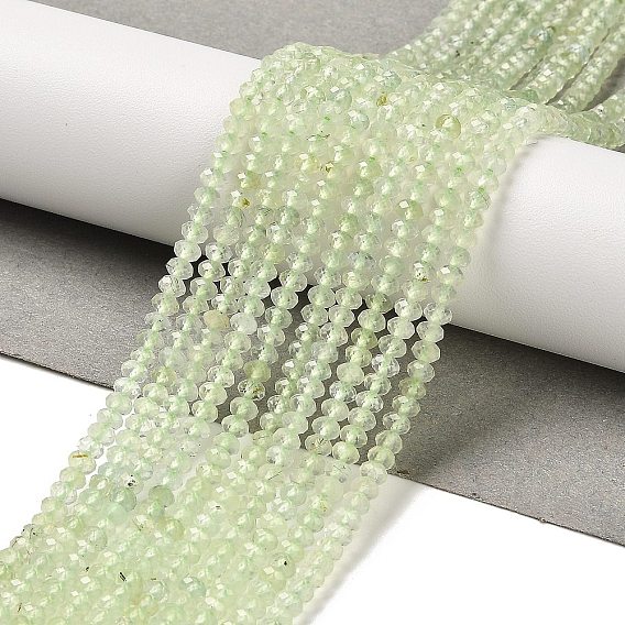 Природные пренит нитей бисера, граненые, рондель