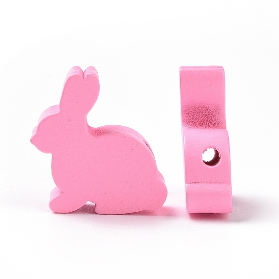 Деревянные бусины на пасхальную тематику, окрашенные, кролик