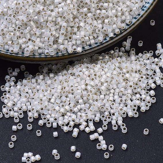 Бусины miyuki delica, цилиндр, японский бисер, 11/0, опаловый стиль