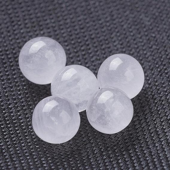 Natural Rose Quartz Beads, Gemstone Sphere, Undrilled/No Hole, Round