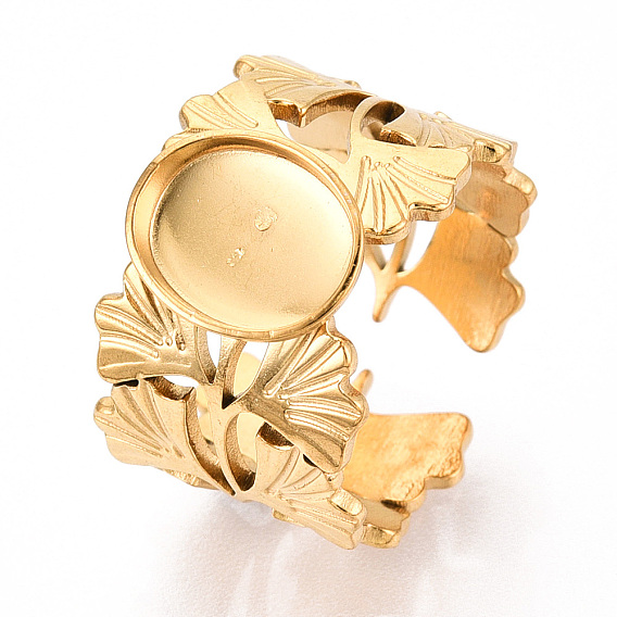 Лист гинкго 304 компоненты манжетного кольца из нержавеющей стали, установка овального кольца, ионное покрытие (ip)