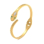Змея 304 женские открытые браслеты-манжеты из нержавеющей стали со стразами, золотые