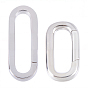 2 шт. 2 стили 925 кольца с пружинным затвором из стерлингового серебра, овальные
