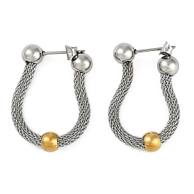 304 Stainless Steel Chain Charm Hoop Earrings for Women