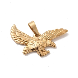 Vacuum Plating 201 Stainless Steel Pendants, Eagle Charms