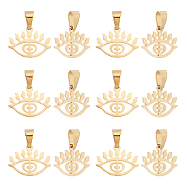 304 Stainless Steel Charms, Laser Cut, Eye