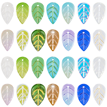 140 шт 14 цвета стеклянные подвески, лист