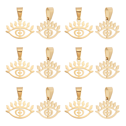 304 Stainless Steel Charms, Laser Cut, Eye