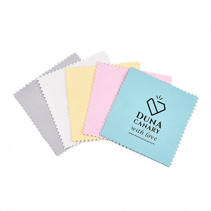 Silver Polishing Cloth, Jewelry Cleaning Cloth, 925 Sterling Silver Anti-Tarnish Cleaner, with Logo, Square
