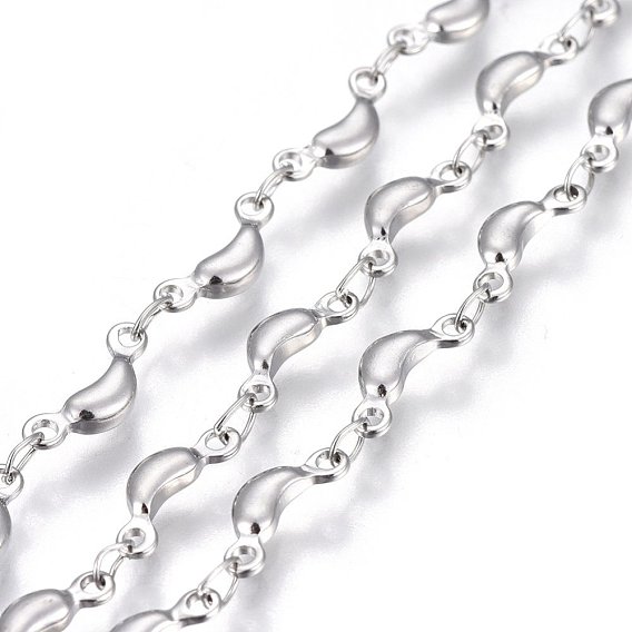 304 Stainless Steel Link Chains, Soldered, Moon