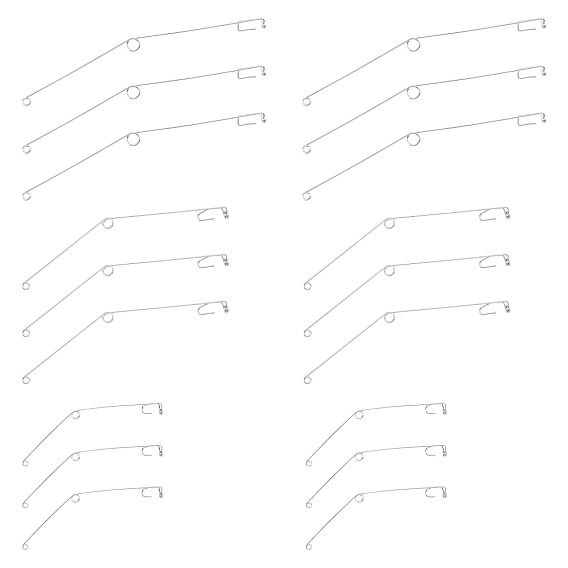 SUPERFINDINGS 60Pcs 3 Styles 304 Stainless Steel Hook Trigger, Spring Fishing Hook Setter, Bait Bite Triggers, The Hook to Catch The Fish Automatically