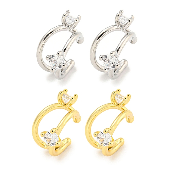 Серьги-манжеты из циркония, круглые кольца