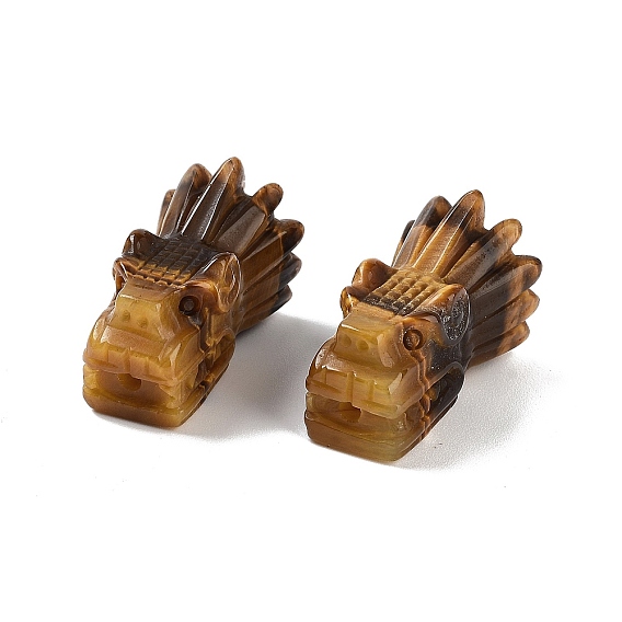 Природных тигровый глаз бисером, голова дракона