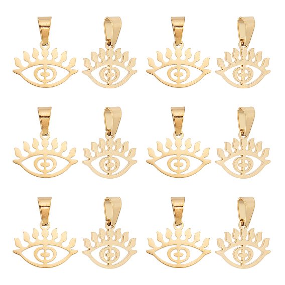 304 Stainless Steel Charms, Laser Cut, Eye