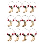 Wood Wine Glass Charms, with Glass Beads, Socks
