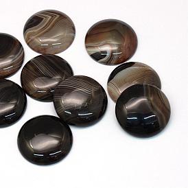 Gefärbte natürliche gestreifte Achat-Cabochons, halbrund / Dome, 30~31x6~8 mm