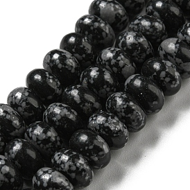 Perles d'obsidienne synthétique en flocon de neige, rondelle