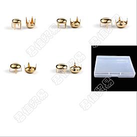 200шт 5 латунные заклепки с четырьмя лапками, шпильки с пятнами, для кожевничества, полукруглый