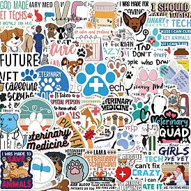 Veterinary Theme PVC Plastic Sticker Labels, Waterproof Decals for Suitcase, Skateboard, Refrigerator, Helmet, Mobile Phone Shell, Word
