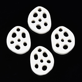 Handmade Porcelain Filigree Joiners, Lotus Root Charms