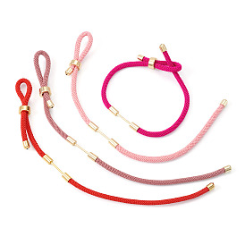 4шт 4 цвета плетеный нейлоновый шнур изготовление браслета, с латунной фурнитурой , золотые