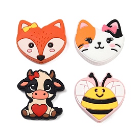 Силиконовые бусины в форме кошки в виде замка пчел, фокусные бусы