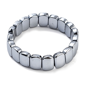 Terahertz Stone Oval Beaded Dominoes Stretch Bracelets for Women Men