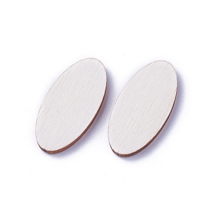 Undyed Wood Cabochons, Oval