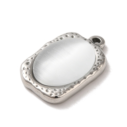 304 Stainless Steel Charms, with Cat Eye, Magic Mirror Charms