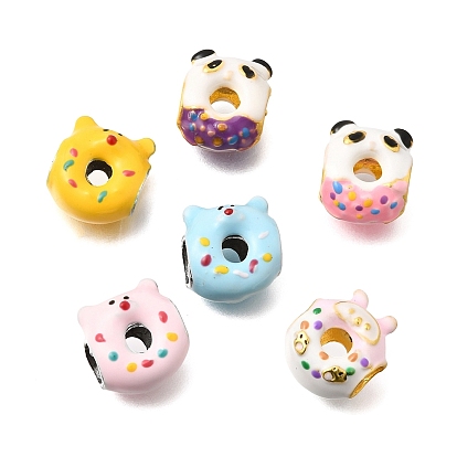 Эмали сплава Европейский бисером, бусины с большим отверстием, пончик