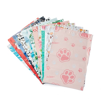 PE Plastic Self-Adhesive Packing Bags, Rectangle with Pattern