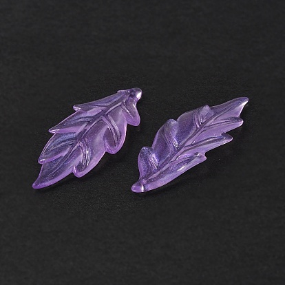 Transparent Acrylic Beads, Glitter Powder, Leaf