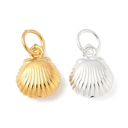 Подвески из чистого серебра в форме полых ракушек с соединительными кольцами