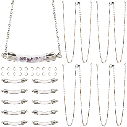 10шт 304 подвески из нержавеющей стали ожерелья, с 20 соединительными кольцами, 10шт стеклянная бутылка