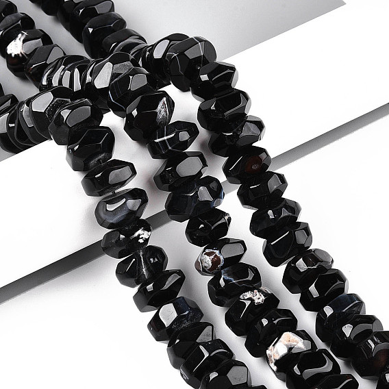 Природный агат бисер нитей, окрашенные, граненые, рондель