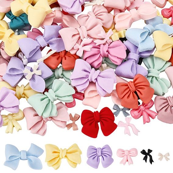 120 шт 6 стили кабошоны из непрозрачной смолы, бантом