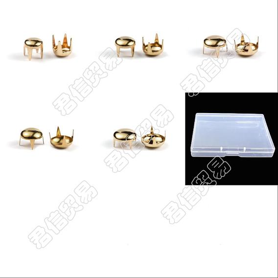 200pcs 5 rivets à quatre griffes en laiton de style, têtes de clous taches goujon, pour la maroquinerie, demi-tour