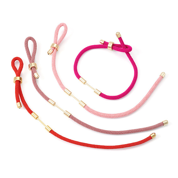 4шт 4 цвета плетеный нейлоновый шнур изготовление браслета, с латунной фурнитурой , золотые