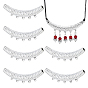 6pcs maillons de composants de lustre en alliage de zinc de style tibétain, tube incurvé