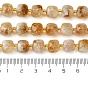 Natural Citrine Beads Strands, with Seed Beads, Faceted Cube