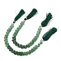 Brins de perles de quartz vert naturel, triangle, top foré, facette, avec panicule