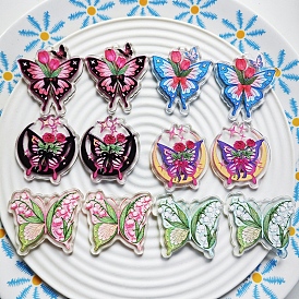 Transparent Butterfly Acrylic Pendants