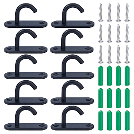 10шт. прочные потолочные крюки из нержавеющей стали с железными винтами и пластиковыми дюбелями