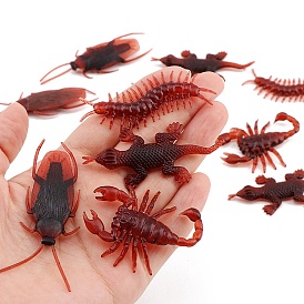 Figurines d'insectes en plastique de terreur réalistes jouets, jouets de simulation d'Halloween