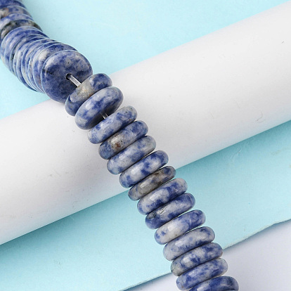 Perles de jaspe tache bleue naturelle, disque