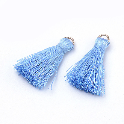 Polyester Tassel Decorations, with Unwelded Iron Jump Rings